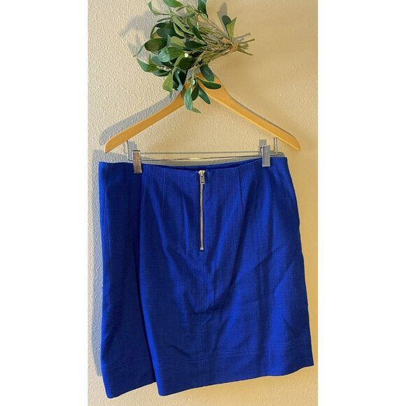 COPY - Talbots Pencil Skirt Royal Blue Lined Size 12 Front Slit Pockets Woven N… - Picture 4 of 10